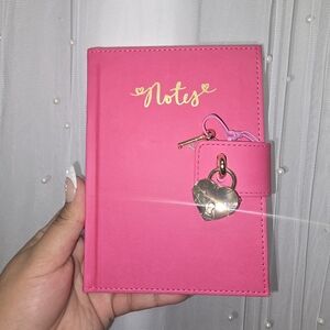 Pink Heart Lock Notebook